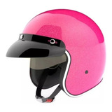 Casco Para Moto Abierto Hawk 721  Rosa Glitter Talle L 