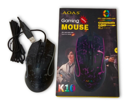 Mouse Tipo Gamer Aoas K10 Alámbrico