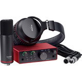 Focusrite Scarlett Solo Studio 4ta Gen - Pack Completo Color Rojo