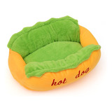 Cama Hot Dog Suave Acolchada Mascotas Perro Gato (talla S)