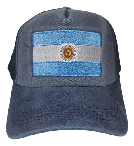 Gorra Trucker Vintaje Bandera Argentina Bordada