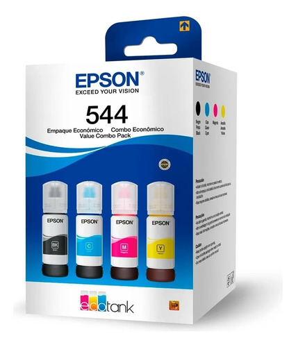 Pack 4 Tintas Epson 544 Original L1110 L3110 L3150 L5190 