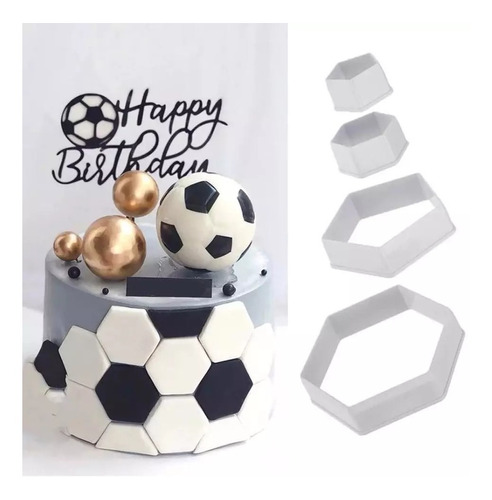 Set Cortadores Marcadores De Fondant Fútbol Pelota Hexágono