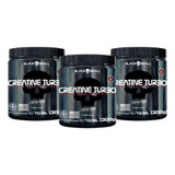 Combo 3x Creatina Turbo 300g Kit Caveira Preta / Black Skull