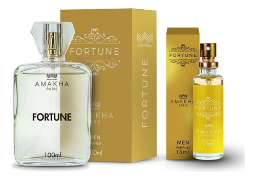 Kit Perfume Fortune 100ml + 1 Perfume De 15ml Amakha Paris 