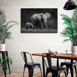 Cuadro Elefantes Animales Moderno Bastidor Canvas 90x60 Es1