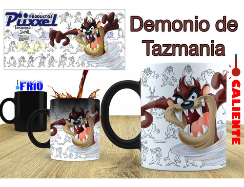 Taza Mágica Looney Tunes Demonio De Tazmania Personalizable