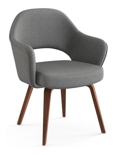 Silla Saarinen Con Brazos 4 Patas Madera Tapizada