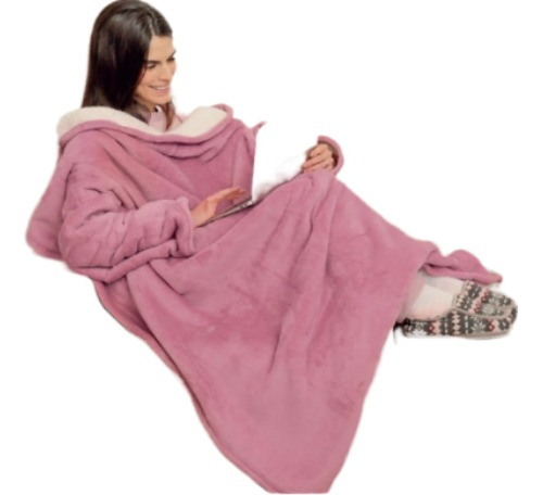 Manta Cobertor Com Mangas Sherpa Tipo Lã De Carneiro Confort