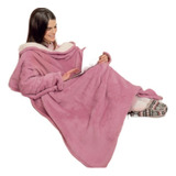 Manta Cobertor Com Mangas Sherpa Tipo Lã De Carneiro Confort