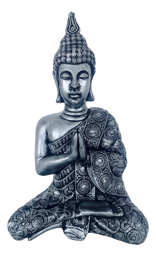 Estatueta Buda Hindu Hinduismo Decorado A Mão 38cm Grande