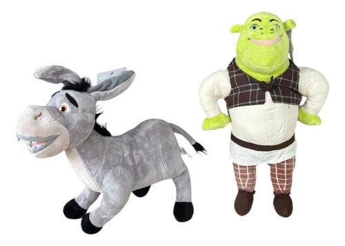 Shrek Y Burro De Peluche C/u 28cm