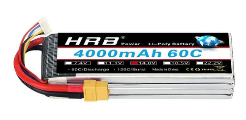 Bateria  4s Lipo  14.8v 4000mah 60c Xt60 