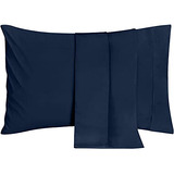 Funda De Almohada Microfibra Suave Azul Marino King Size