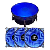 Kit Air Cooler Box Intel Lga 1155 1156 115x + 3 Fan Led Azul