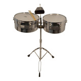 New Beat Lt-156c Timbales 13 Y 14 Pulgadas Base Y Cencerro