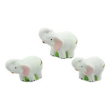 Miniatura Familia De Elefante Mini Terrario Em Ceramica