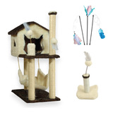 Kit Casa Rede Playground Gato Arranhador Brinquedo Poste