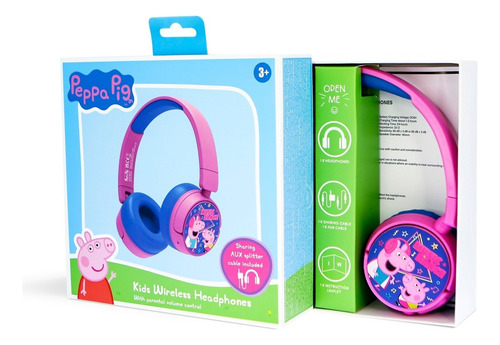 Audifonos Inalambricos Peppa Pig Kids Color Rosa Luz Sin Luz