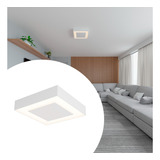 Plafon De Sobrepor Led Luz Indireta Amarela 45x45cm Bivolt Cor Luz Brinde Amarela