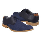 Zapatos Casuales Stylo Para Caballero Textil Azul 912