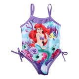 Traje Baño Niña Ariel, La Sirenita, Moños Laterales