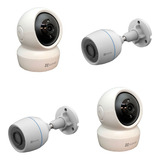 Pack De 4 Camaras Ezviz Con Audio 2 De Interior Y 2 Exterior