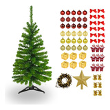 Árvore De Natal Pequena Decorada Completa Com Enfeites 90cm