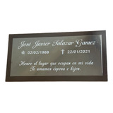 Placa Metálica Grabada Urna Funeraria 10x6 Cm Plateada