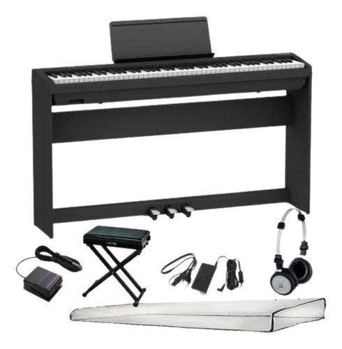 Piano Digital Roland Fp30x Preto 88 Teclas Com Estante + Kit