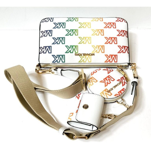 Crossbody + Monedero + Porta Audífonos  Blanco Cod. 3414