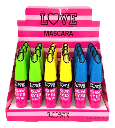 Mascara De Pestañas Volumen Eyes Tejar Crazy Love Caja X 24u