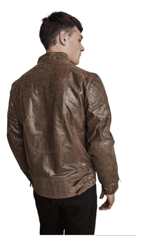 Campera Brooklyn Cuero Flagstaff Con Kevlar Y Protecciones