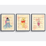 Set X3 Cuadros Infantiles Winnie Pooh - 23x33 Cm. Completos 