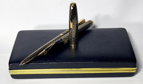 2 Original Plumas Sheaffer Chapa 14k Fuente Y Rollerball 70s