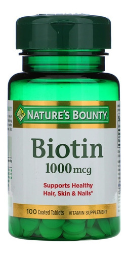 Natures Bounty Biotin 1000mcg X 100 Comprimidos