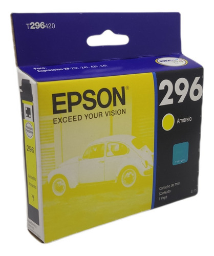 Cartucho De Tinta Epson 296 Color Amarillo De 4 Ml