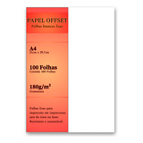 Papel Offset A4 Branco 100 Folhas Sulfite 180g 21x29,7cm