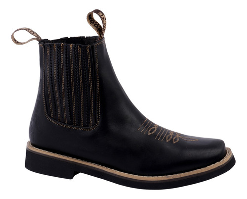 Botín Vaquero Fratello Color Negro Para Hombre 0266