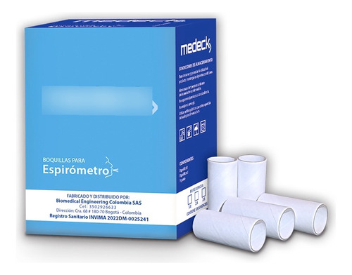 Boquillas Para Espirometría Medeck®3.0 Caja X100u Con Invima