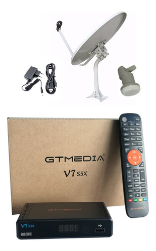 Kit Tv Satelital Gtmedia V7 S5x Hd H.265 + Antena 60cm + Lnb