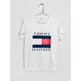 Playera Blanca Tommy Hilfiger Original Logo Clásico Bandera