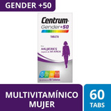 Centrum Mujer Gender +50 Multivitamínico 60 Tabletas Sabor Sin Sabor