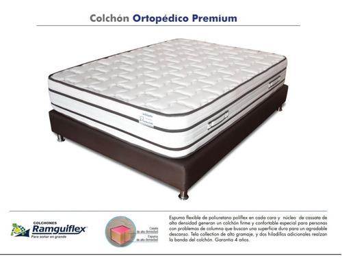 Colchón Ortopédico Premium En Cassata 140x190x30cm  + Base