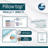 Pillow Top Visco Nasa Gel + Látex Hr Foam Solteiro 88 X 10cm