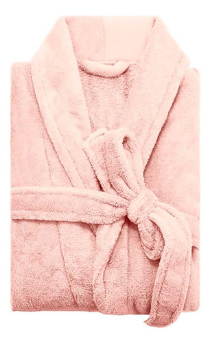 Roupão De Banho Feminino M Microfibra Camesa Rosa Blush