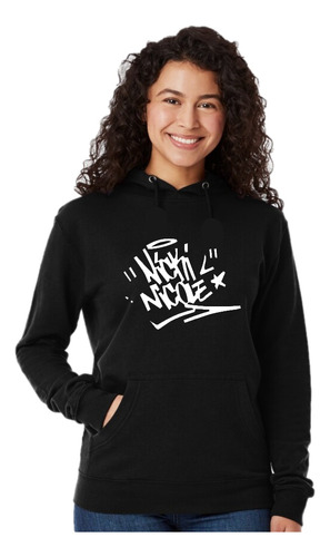 Buzo Negro - Nicki Nicole - Unisex - Canguro Hoodie - Trap