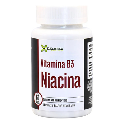 Vitamina B3 Niacina 60 Capsulas De 500 Mg | Kukamonga Sin Sabor