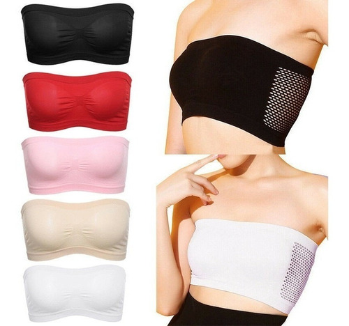 5 P / Para Mujer Tubo Superior Sin Tirantes Bandeau Sujet