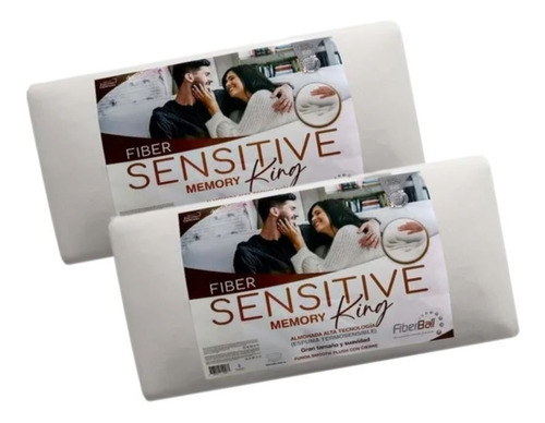 Combo Almohada Inteligente Sensitive X2 King C/funda 80x40